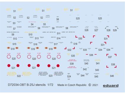 B-25J stencils 1/72 recommended for HASEGAWA/REVELL