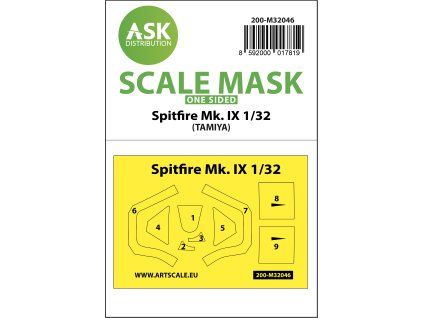 1/32 Spitfire Mk.IX one-sided masks for Tamiya