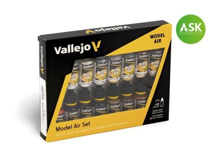 Vallejo Model Air 71181 Metallic Effects 16 colors set (18 ml)