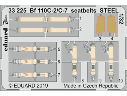 Bf 110C-2/C-7 seatbelts STEEL 1/32 recommended for REVELL