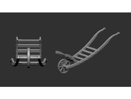 1/35 Wooden Wheelbarrow with Functional Wheel
