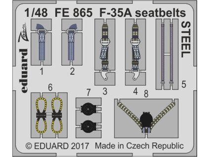 F-35A seatbelts STEEL 1/48 recommended for MENG