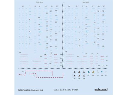 L-29 stencils 1/48 recommended for EDUARD/AMK