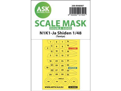 1/48 N1K1-Ja Shiden double-sided mask self-adhesive pre-cutted for Tamiya