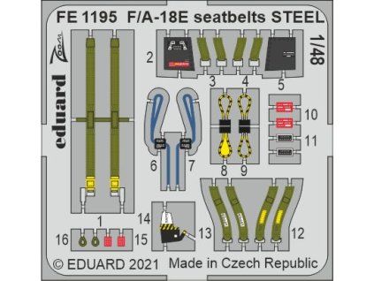 F/A-18E seatbelts STEEL 1/48 recommended for MENG