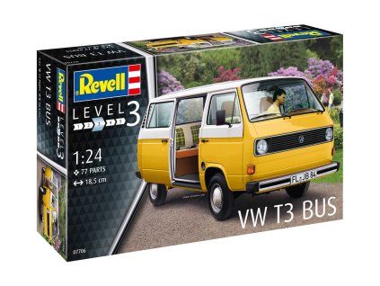 Revell 07706 Plastic ModelKit Car - VW T3 Bus 1/24