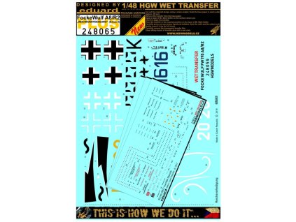 1/48 Fw A8/R2 Reichsverteidigung - PLUS - Wet Transfers - Eduard