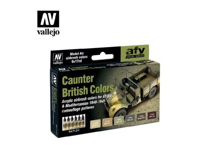 Sada akrylových barev pro Airbrush Vallejo Model Air AFV Set 71211 British Caunter Colors (6)