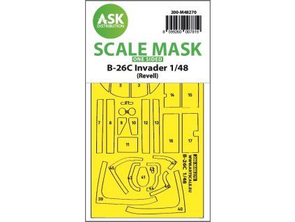 1/48 B-26C Invader one-sided express fit mask for Revell