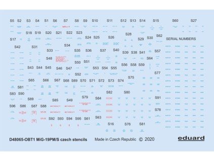 MiG-19 stencils Czech 1/48 recommended for EDUARD