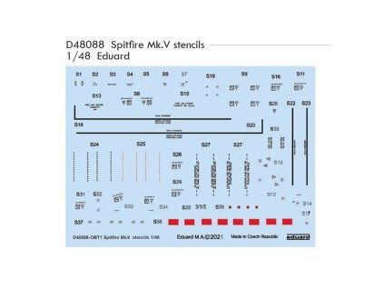 Spitfire Mk.V stencils 1/48 recommended for EDUARD