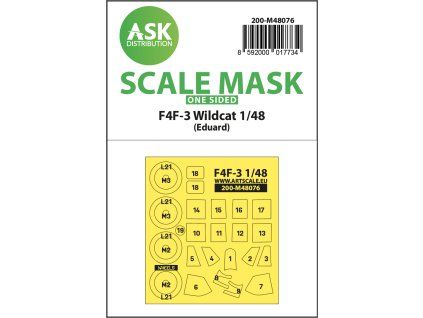 1/48 F4F-3 Wildcat one-sided express mask for Eduard