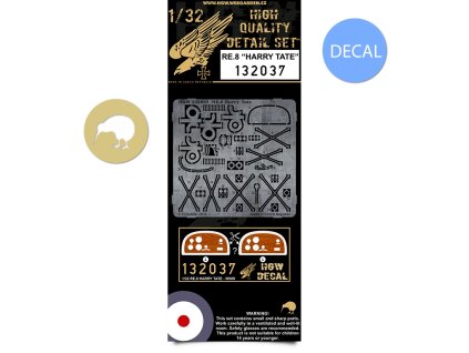 1/32 RE.8 - Interior + Decal - Photo-etched Sets - interior details + instr. panel decal WnW