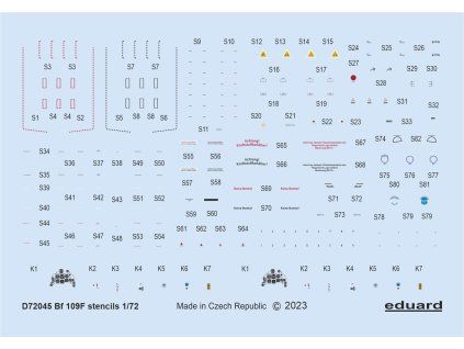 Bf 109F stencils 1/72 recommended for EDUARD