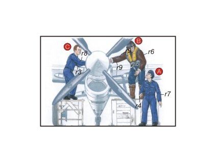 1/72 Royal Navy Pilots (2 fig.) And Mechanic WW II