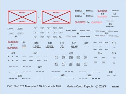 Mosquito B Mk.IV stencils 1/48 recommended for TAMIYA/REVELL