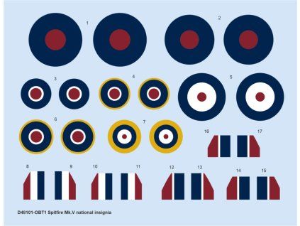 Spitfire Mk.V national insignia 1/48 recommended for EDUARD