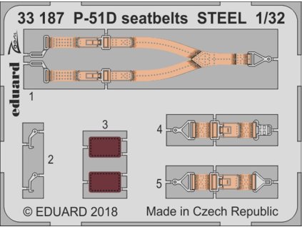 1/32 P-51D seatbelts STEEL  for REVELL kit