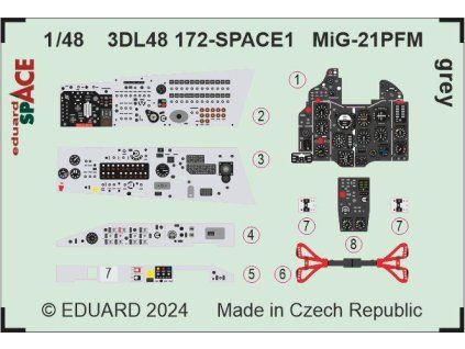 MiG-21PFM grey SPACE 1/48 recommended for EDUARD