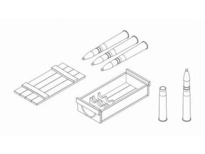 1/35 Ammunition with box part I 75 mm KwK 40L43 fo