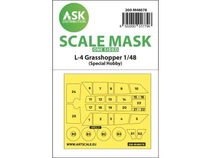 1/48 L-4 Grasshopper one-sided self-adhesive mask for Special Hobby