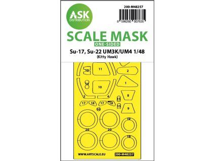 1/48 Su-17, Su-22 UM3K/UM4 one-sided express fit mask for Kitty Hawk
