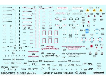 Bf 109F stencils 1/48 recommended for EDUARD