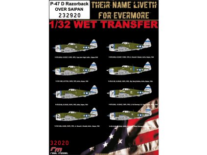1/32 P-47D Razorback over Saipan - Wet Transfers