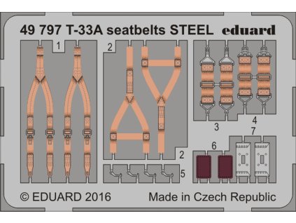 1/48 T-33A seatbelts STEEL for GREAT WALL HOBBY kit