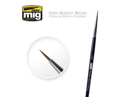 2/0 Premium Marta Kolinsky Round Brush