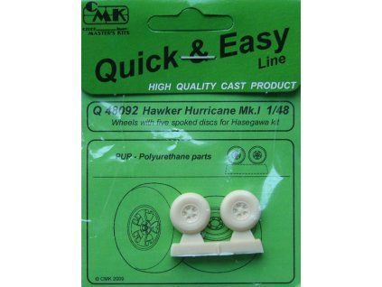 1/48 Hawer Hurricane MK.I wheels 5 spoked disc