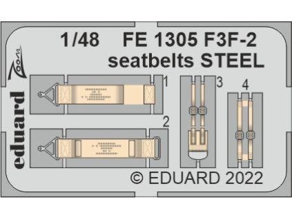 F3F-2 seatbelts STEEL 1/48 recommended for ACADEMY