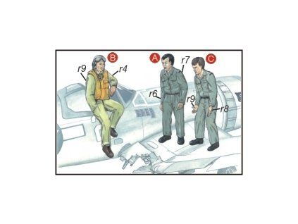 1/72 US Navy Mechanics (2 fig.) And Pilot WW II