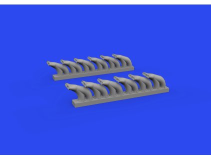 P-39 exhaust stacks fishtail PRINT 1/48 recommended for EDUARD