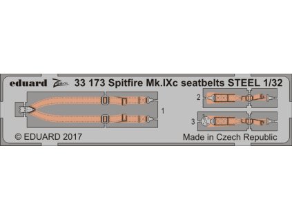 1/32 Spitfire Mk.IXc seatbelts STEEL for REVELL kit