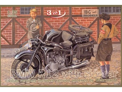 1/35 BMW R12 with sidecar - civilian version ( 3 in 1)