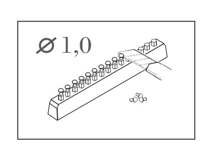 Button - head rivet calibre 1,0 mm (60 pcs)
