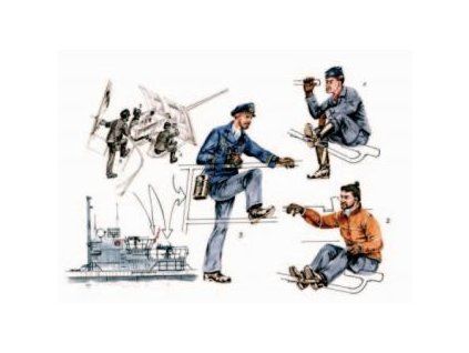 1/72 U-VII Atlantic version Gun-Crew for 3,7cm Fla