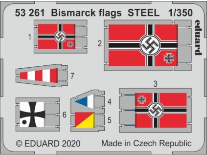 1/350 Bismarck flags STEEL for TRUMPETER kit