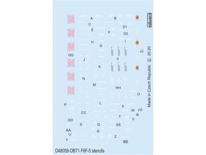 F6F-5 stencils 1/48 recommended for EDUARD