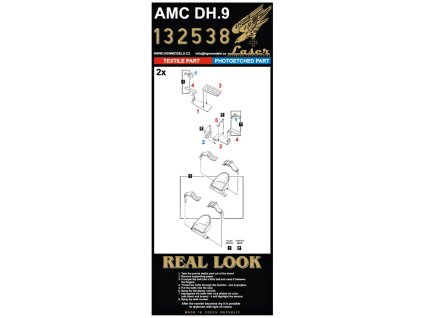 1/32 AMC DH.9 - Fabric Seat Belts - pre-cut (laser) Wingnut Wings