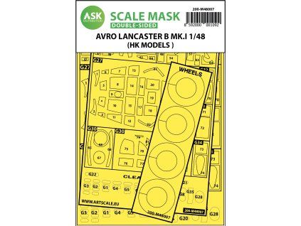 1/48 Avro Lancaster Mk.I B double-sided painting mask for HK Models