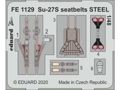 1/48 Su-27S seatbelts STEEL for KITTY HAWK kit