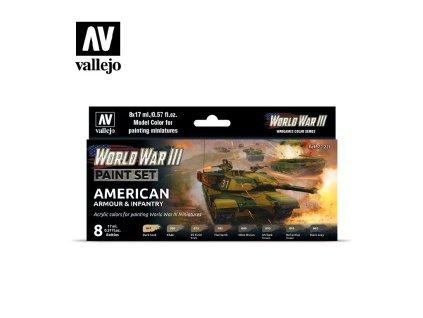 Sada akrylových barev Vallejo Model Color WWIII 70220 American Armour & Infantry (8)