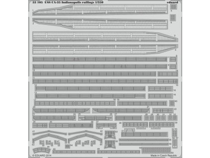1/350 USS CA-35 Indianapolis railings  for ACADEMY kit