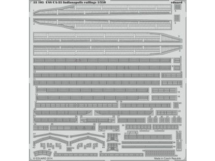 USS CA-35 Indianapolis railings 1/350 recommended for ACADEMY