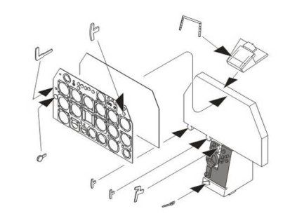 1/32 F-86F Sabre-Instrument panel for Has