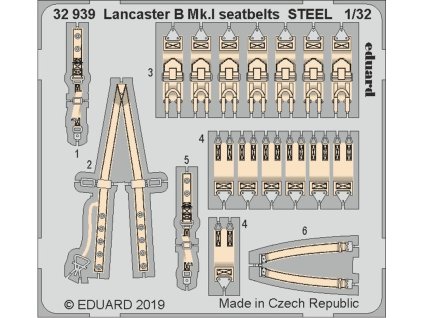 1/32 Lancaster B Mk.I seatbelts STEEL for HKM kit