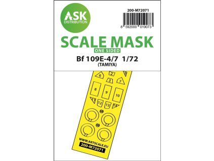 1/72 Bf 109E-4/7 one-sided express fit mask for Tamiya