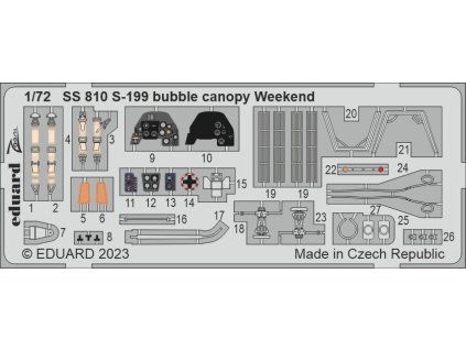 S-199 bubble canopy Weekend 1/72 recommended for EDUARD